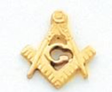 Gold Square and Compass Lapel Pin HOM5704T