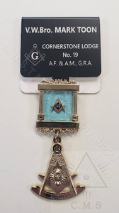 Masonic name badge with jewel hanger 