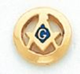 Round Gold Square & Compass Lapel Pin HOM5725T