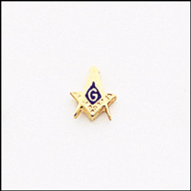 MASONIC SQUARE & COMPASS  GOLD LAPEL PIN 93T