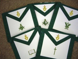 Allied Masonic Degrees Officers Apron Set  (call for pricing)