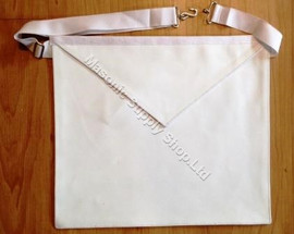  Entered Apprentice White Lambskin Presentation Apron  13 X 15  Adjustable Belt