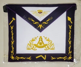 Past Masters Apron-51 Hand Embroidered & Custom Made Past Masters Apron-51 Hand Embroidered & Custom Made