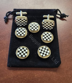 Masonic Pavement  Cuff  Links and 5 Button Cover  Set