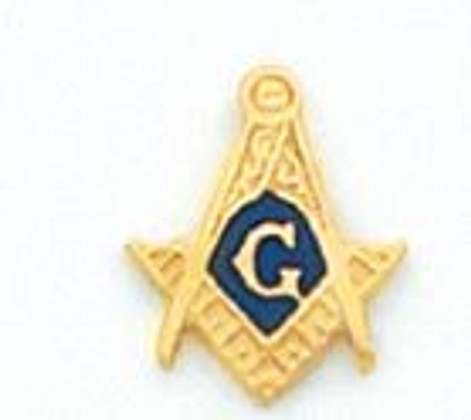 GOLD SQUARE AND COMPASS LAPEL PIN MST904T