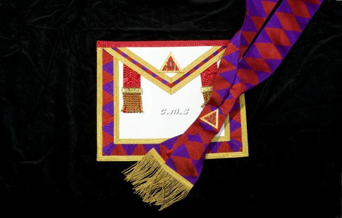 ROYAL ARCH PAST FIRST PRINCIPALS (HP)  APRON AND SASH  SET  (No Fringe)