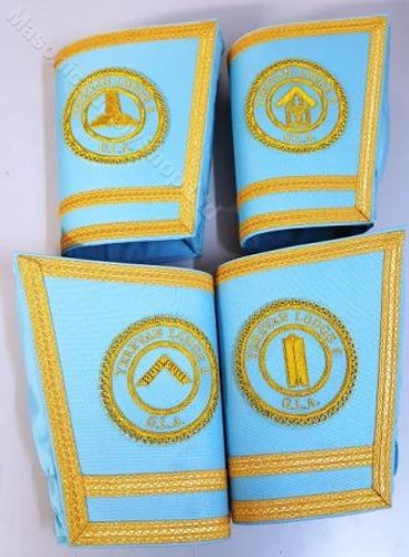 Lodge Officer Gauntlets/Cuffs with Emblem  Gold