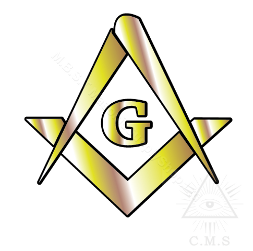 Masonic Square and Compass  car decal