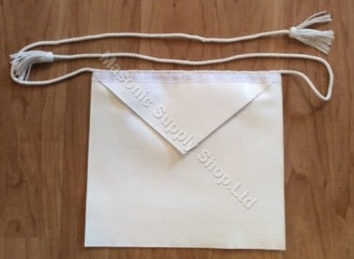 12 Apron Special !  Entered Apprentice White Lambskin Presentation Apron  14 X 16 Rope Belt