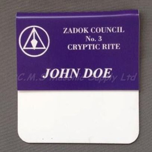 CRYPTIC RITE NAME BADGE