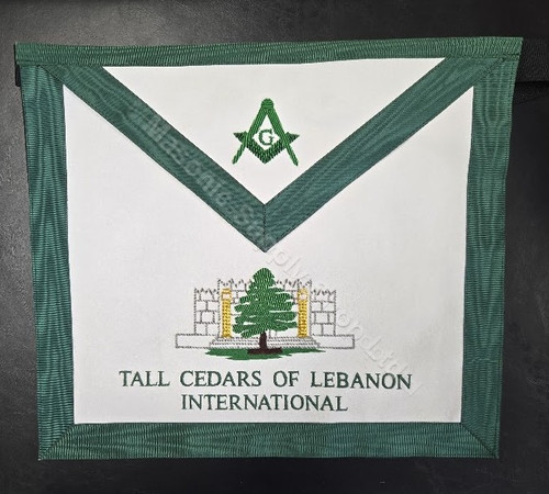  Tall Cedars of Lebanon  International  Apron     Hand Embroidered
