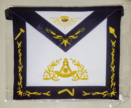   Past Masters Apron-51  Hand Embroidered  & Custom Made