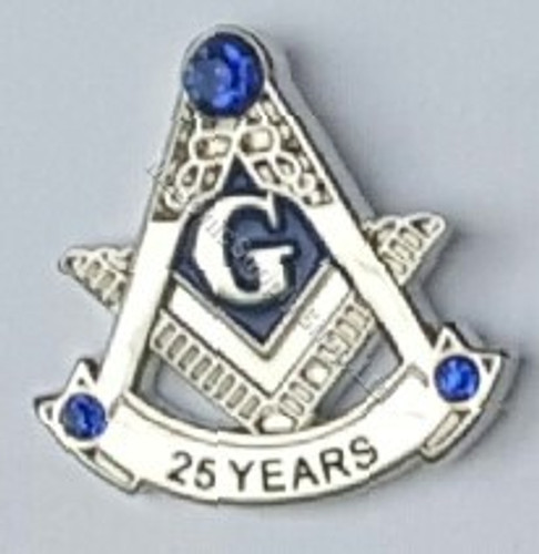Masonic 25 year Lapel pin