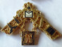 Past Master Pillar Breast Jewel  with Working Tools  All Seeing Eye Gold finish 
