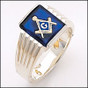 Silver Masonic Ring with Blue Stone -22