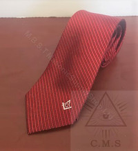 Masonic Tie Dark Red with Wreath Design - Masonic Supply Shop