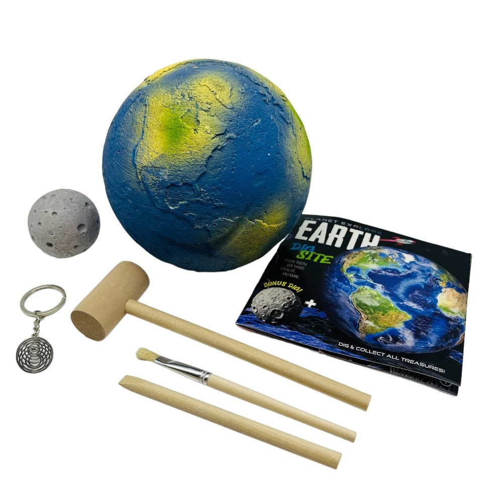 Earth Dig with Mini Moon – STEM Excavation Kit with Rocks, Fossils