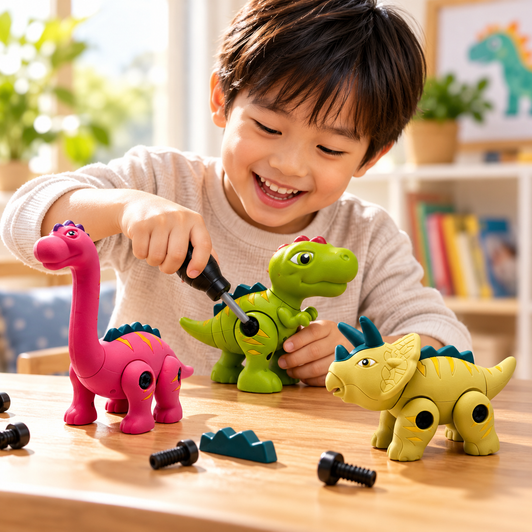 Rebuidasaurus-Take-Apart Dinosaur Set – 4 Buildable Dinosaurs with Screwdriver – Mix & Match Parts – Ages 4+