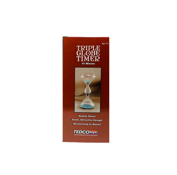 15 Minute Teal Triple Globe Sand Timer