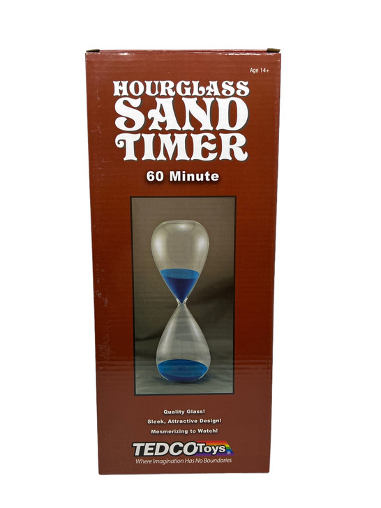 60 Minute Double Tear Drop Sand Timer  (blue sand) Damaged Packaging