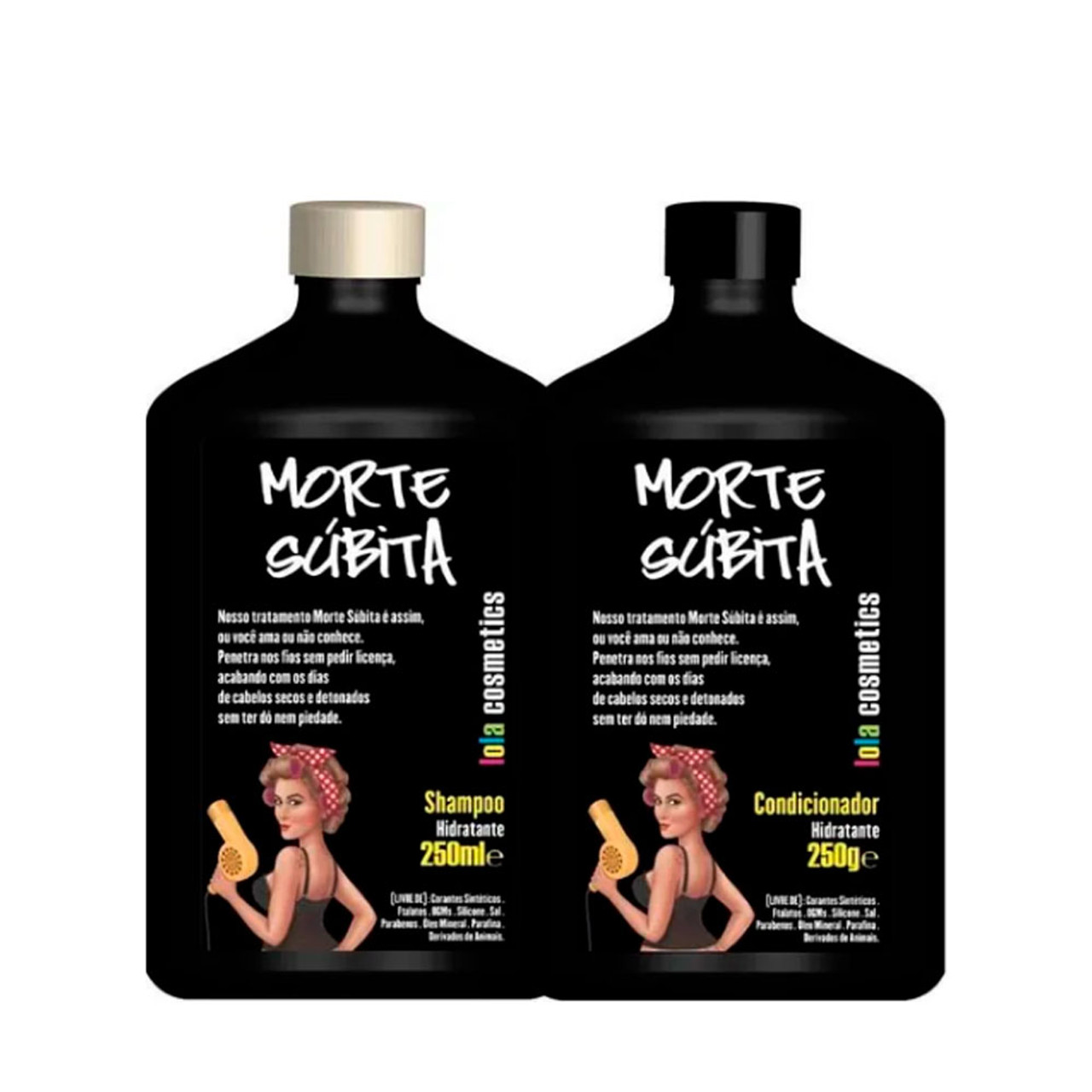 Kit Lola Shampoo Conditioner Morte Súbita Cleasing Hydration Hair Care  2x250ml/2x8.45fl.oz