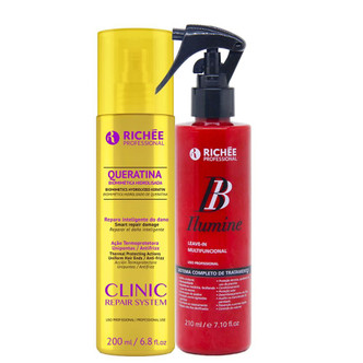 Kit Richée Queratina Liquid Keratin Clinic Repair BB Ilumine Leave-in Complete Treatment