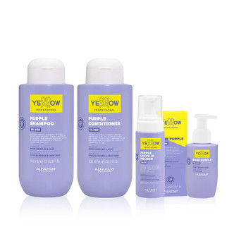 Kit Alfaparf Yellow Shampoo Conditioner Silver Pure Home Care Complete Hydration For Blonde Hair Care