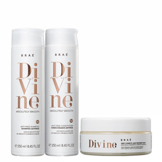 Braé Divine Absolutely Smooth Shampoo, Conditioner and Mask & Liquid Hair Mask Kit