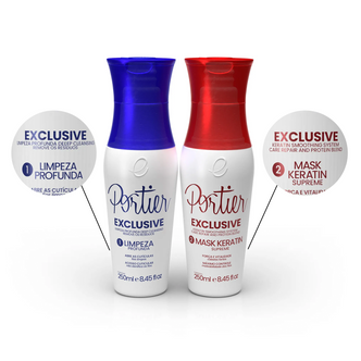 Kit Portier Progressive Exclusive Straight Aligned Smoothing Hair Care 2x250ml/2x8.45fl.oz