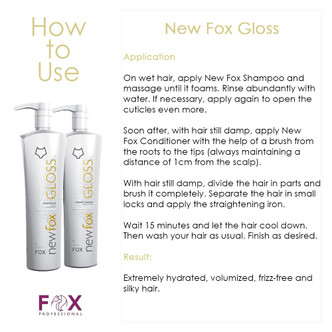 New Fox Gloss Progressive Brush Antifrizz Smoothes and Hydrates 2x1L/2x33.8 fl.oz