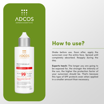 Adcos Fluid Sunscreen Maximum Protection SPF 99 Helps Protect Against Visible Light 50ml/1.69 fl.oz