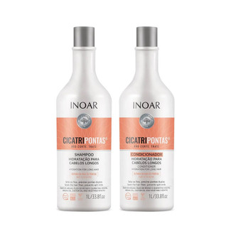Inoar Cicatripontas Duo Kit Vegan Long Hair Hydration Shampoo + Conditioner 2x1L/2x33.8 fl.oz