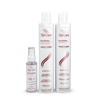 Kit I Belli Capelli Ravenna Daily Care with Aloe Vera – Shampoo (300ml) + Conditioner (300ml) + Repair Oil