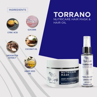 Torrano NutriCare Kit – Nutrition Mask 300g/8.81 oz and Finishing Oil 60ml/2.0 fl oz