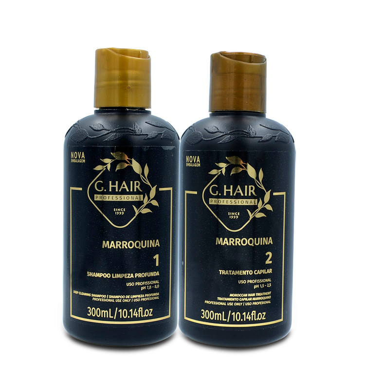 Kit G. Hair Smoothing System Morroquina Shampoo Hair Treatment 2x300ml/2x10.14 fl.oz