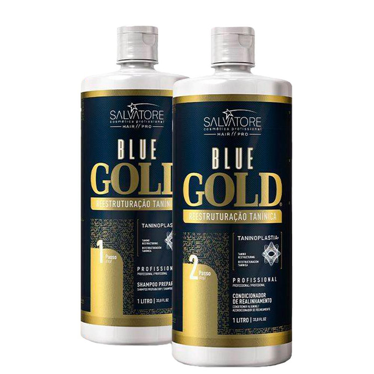 Kit Salvatore Progressive Blue Gold Restructuring Tanínica Realignment 2x1L/2x33.8fl.oz