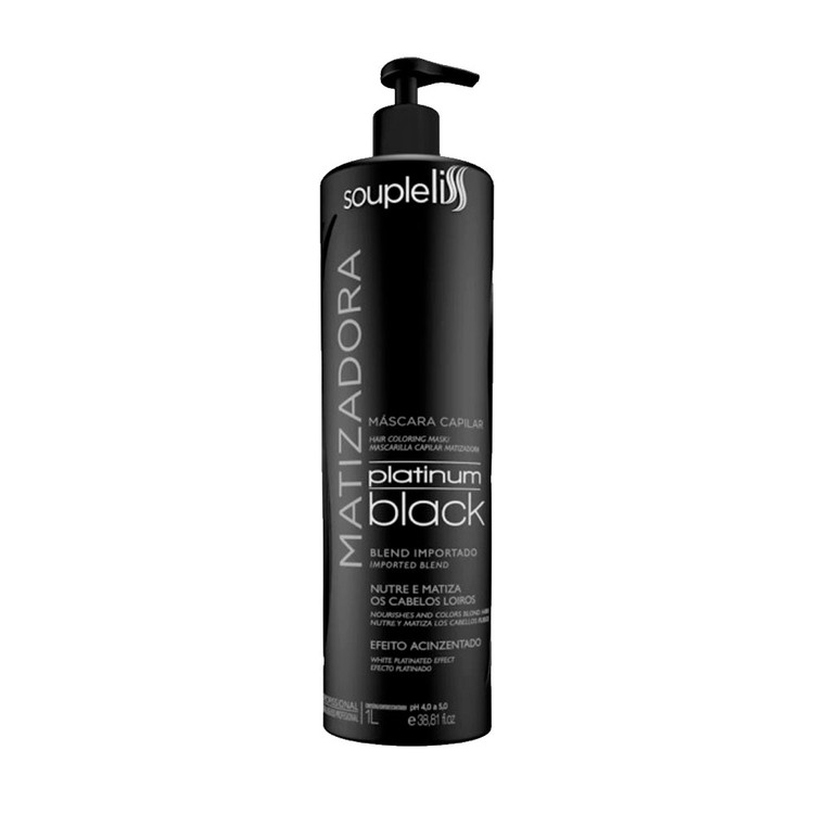 Soupleliss Mask Platinum Black Mattifying Hair Mask Nutre Matiza Platinum Effect 1L/33.8fl.oz