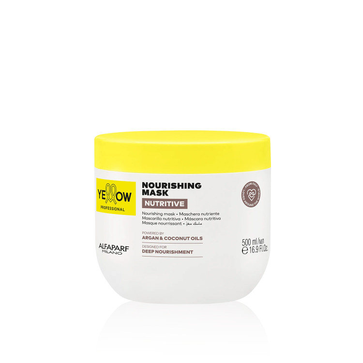 Alfaparf Yellow Nutritive Mask for Dry Hair with Argan and Coconut 500ml/16.90 fl.oz Alfaparf Yellow Nutritive Mask for Dry Hair with Argan and Coconut 500ml/16.90 fl.oz