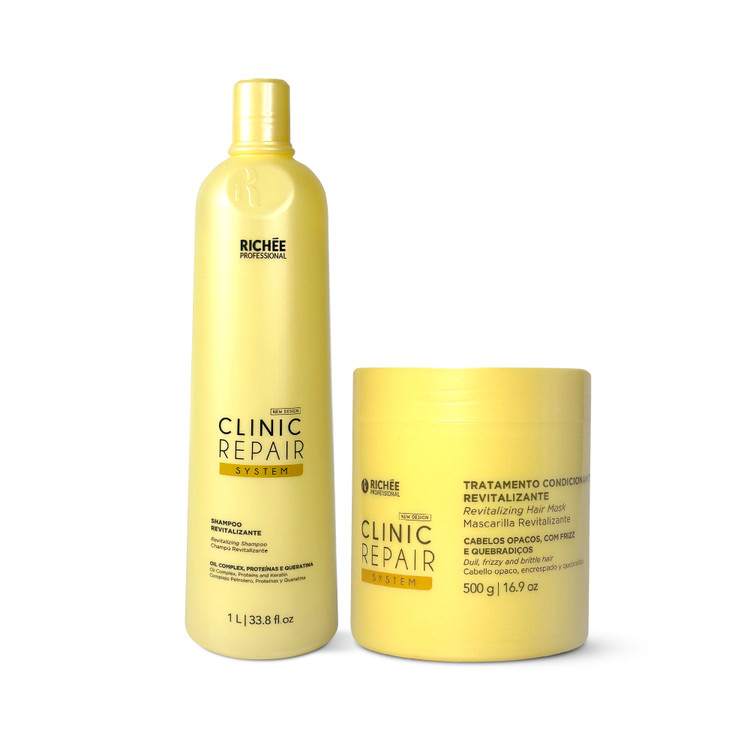 Kit Richée Shampoo Mask Clinic Repair System Nourishing Cleansing and Revitalizing Mask Hair Care