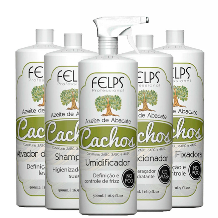 Felps Curls Avocado Oil Complete Kit No Poo 2ABC - 4ABC 5x500ml/5x16.9fl.oz