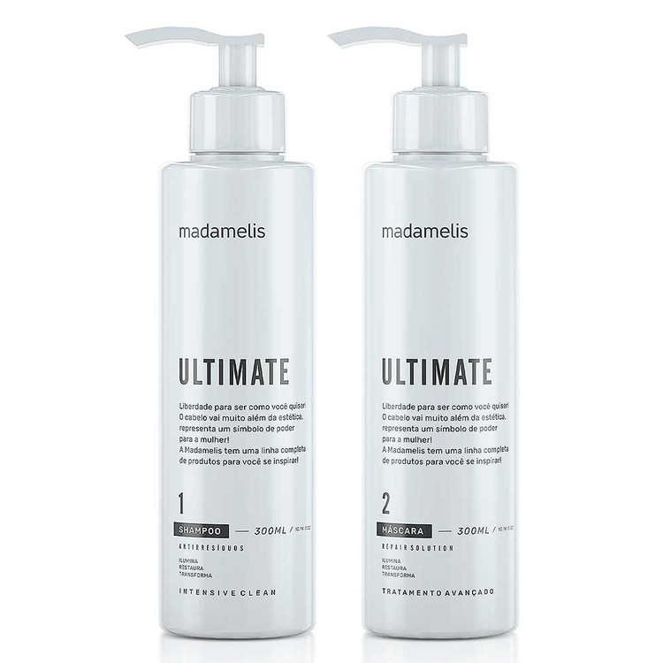 Kit Madamelis Progressive Liss Ultimate Hair Straightening Free Frizz Hair Care 2x300ml/2x10.1fl.oz