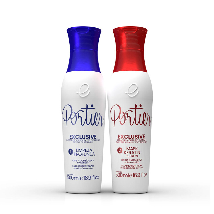 Kit Portier Progressive Exclusive Straight Aligned Smoothing Hair Care 2x250ml/2x8.45fl.oz