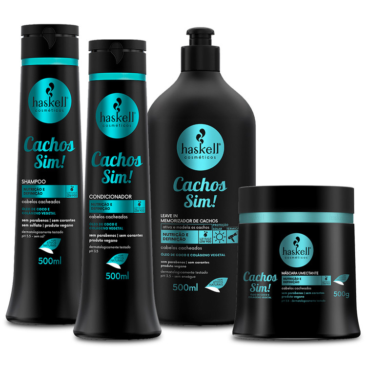 Kit Haskell Cachos Sim Treatment for curly and frizzy hair Hydration and Definition