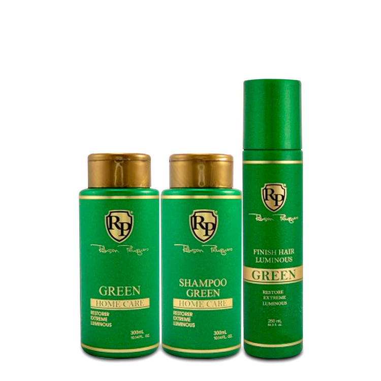 Kit Robson Peluquero Shampoo Green Home Care Matizer 2x300ml/2x10.14 fl.oz + Finish Finish Hair Luminous 250ml/8.45 fl.oz