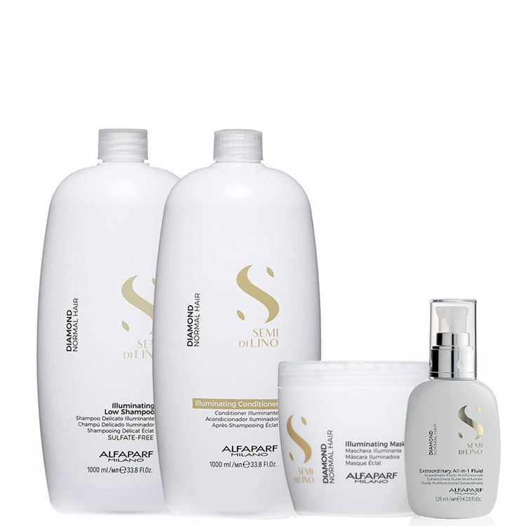 Alfaparf Milano Semi Di LINO Diamond Normal Hair Illuminating Kit Profissional