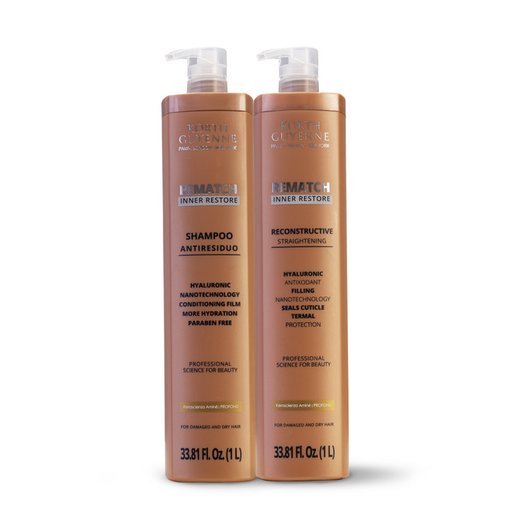 Kit Korth Guyenne Rematch Inner Restore Shampoo and Straightening System Professional 2x1L/2x33.8 fl.oz