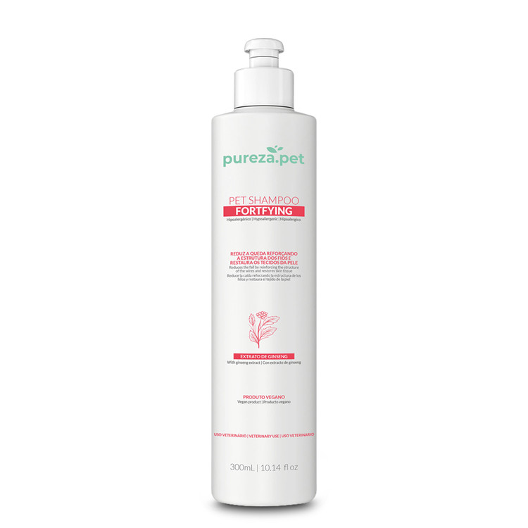 Pureza Pet Shampoo Fortfying Professional Ginseng Extract Reduces Hair Loss and Restores Hair 300ml/10.14 fl.oz
