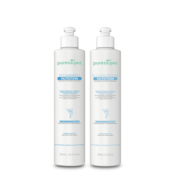 Pureza Pet Nutrition Hair Restructuring Kit Shampoo 300ml/10.14 fl.oz and Conditioner 300g/10.58 oz