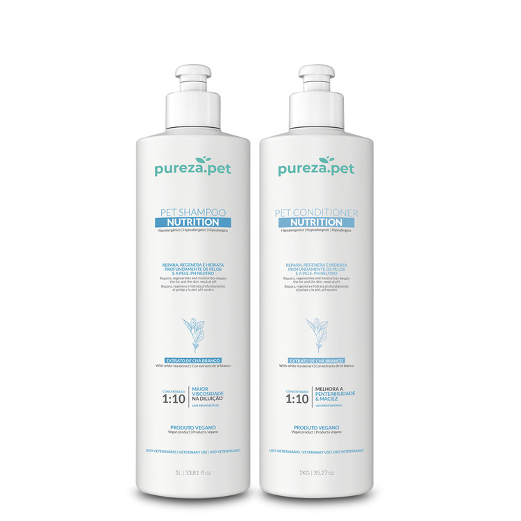 Pureza Pet Nutrition Professional Shampoo 1L/33.81 fl.oz and Conditioner 1kg/35.27 .oz