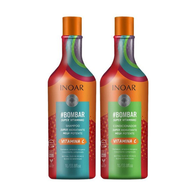 Inoar Bombar Professional Vitamin C Shampoo + Conditioner Kit 2x1L/2x33.8 fl.oz